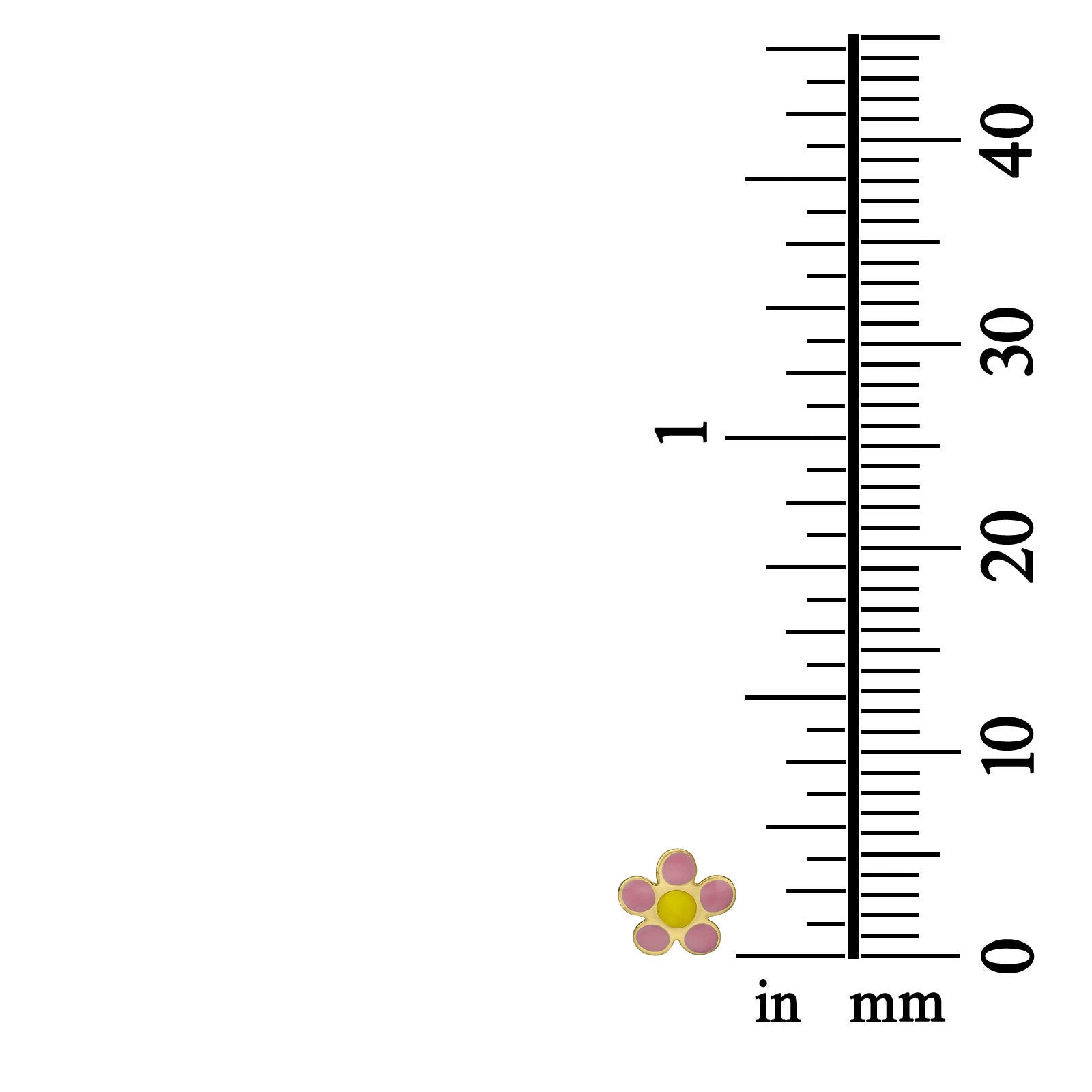 עגילים צמודים מזהב צהוב 14 קראט - פרח רוזטה