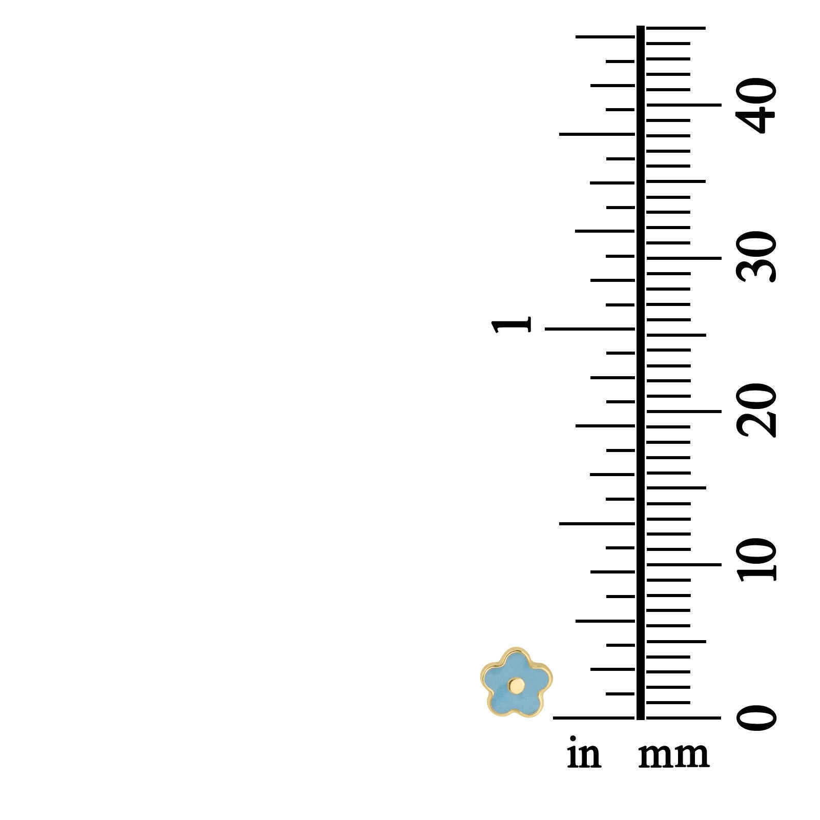 עגילים צמודים מזהב צהוב 14 קראט - פרח נופר