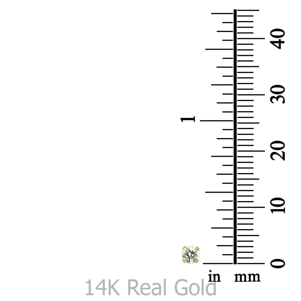 תכשיטים מזהב לילדות | עגילים צמודים מזהב צהוב 14 קראט - מולאן